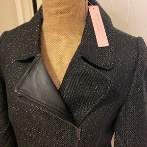🎁NWT Juicy Couture Black With Silver Moto Jacket Lg